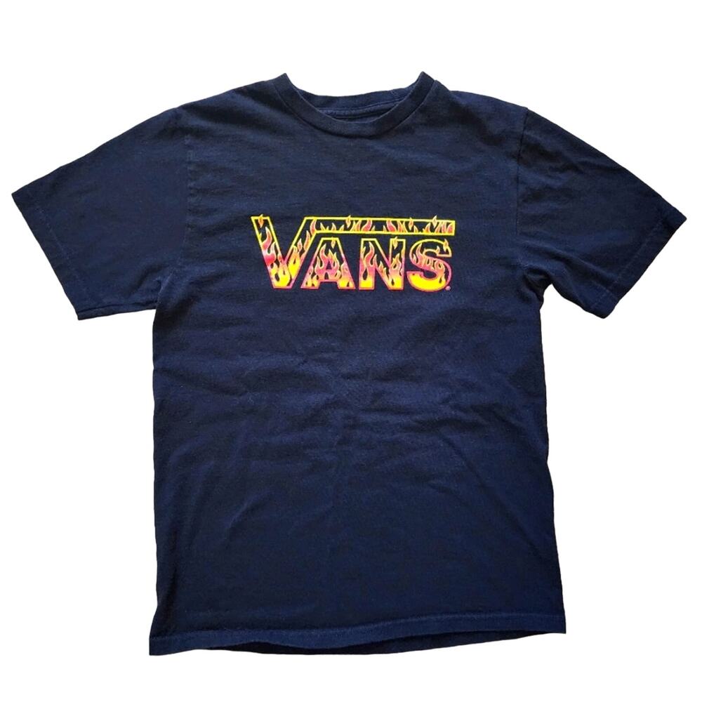 Vans Kids Shirt Size Large fire logo yellow red black